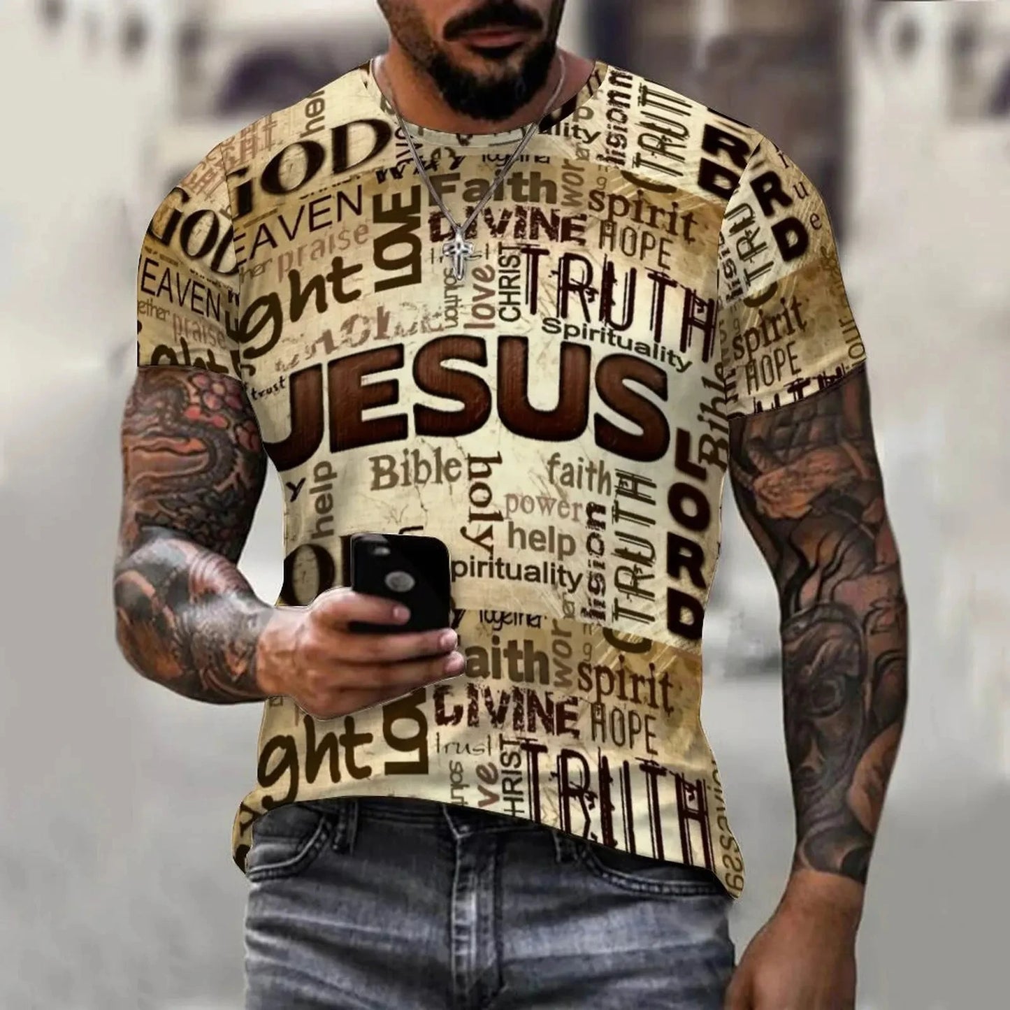 Jesus Printed 3D Graphic T-Shirt