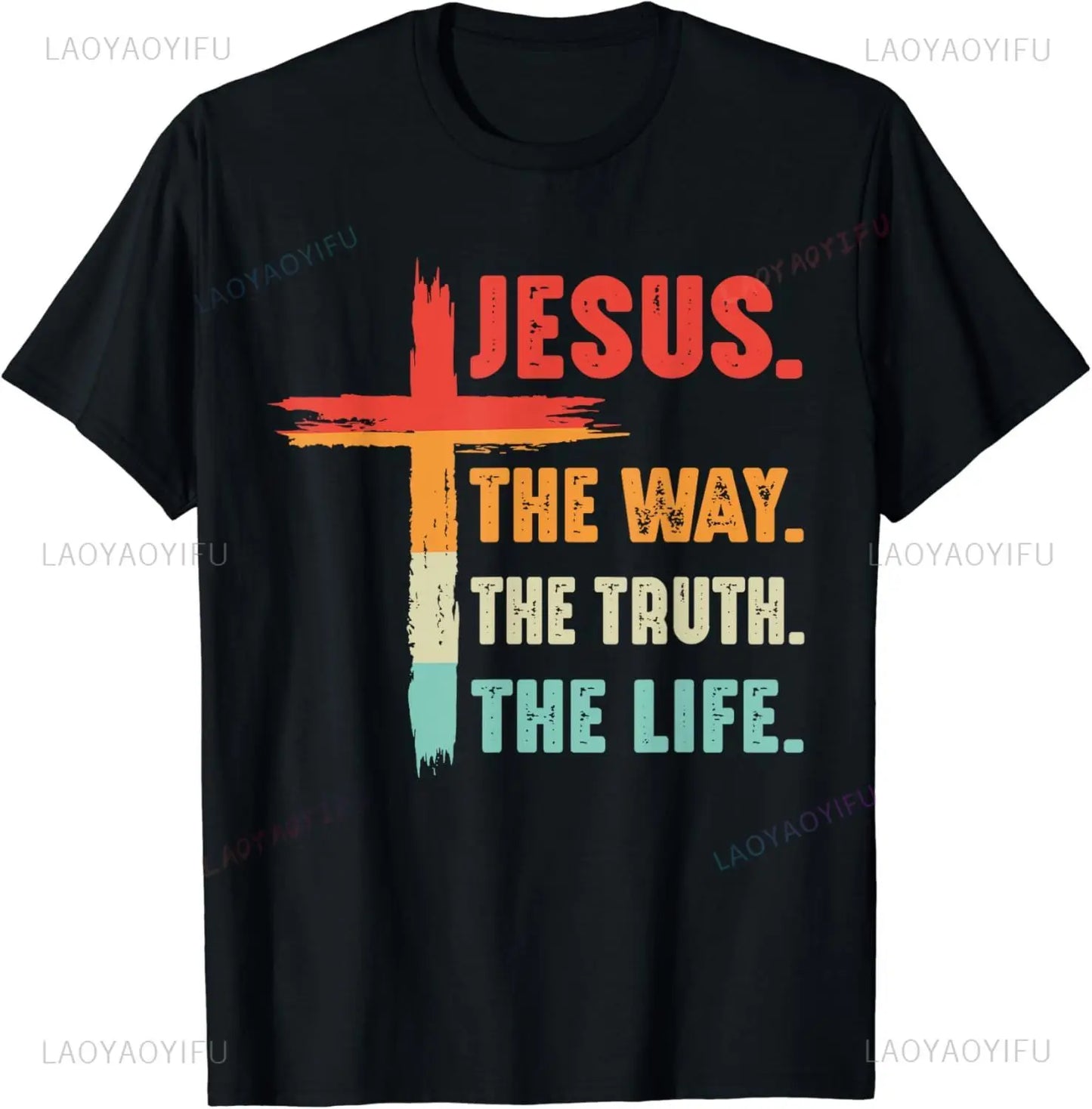 Jesus The Way Truth Life Print Tee