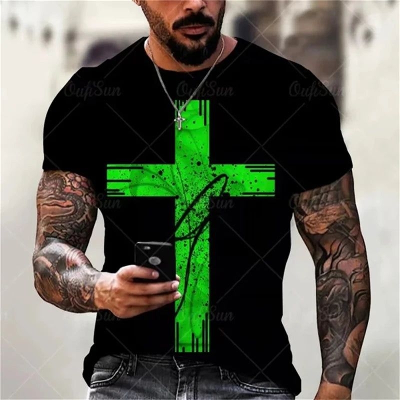 Christian Men's Gothic 3D Print Tees