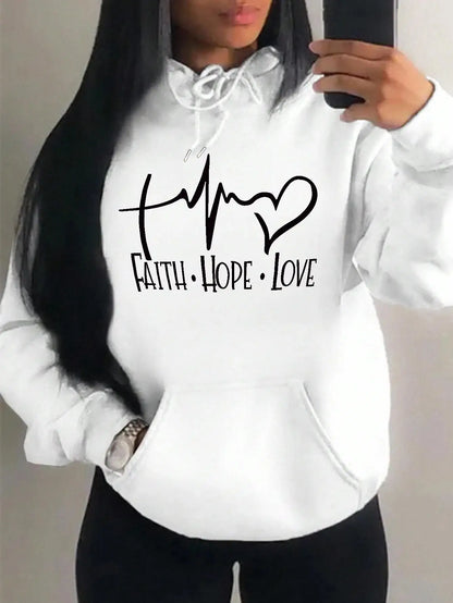 Faith Hope Love Graphic Women's Hoodie