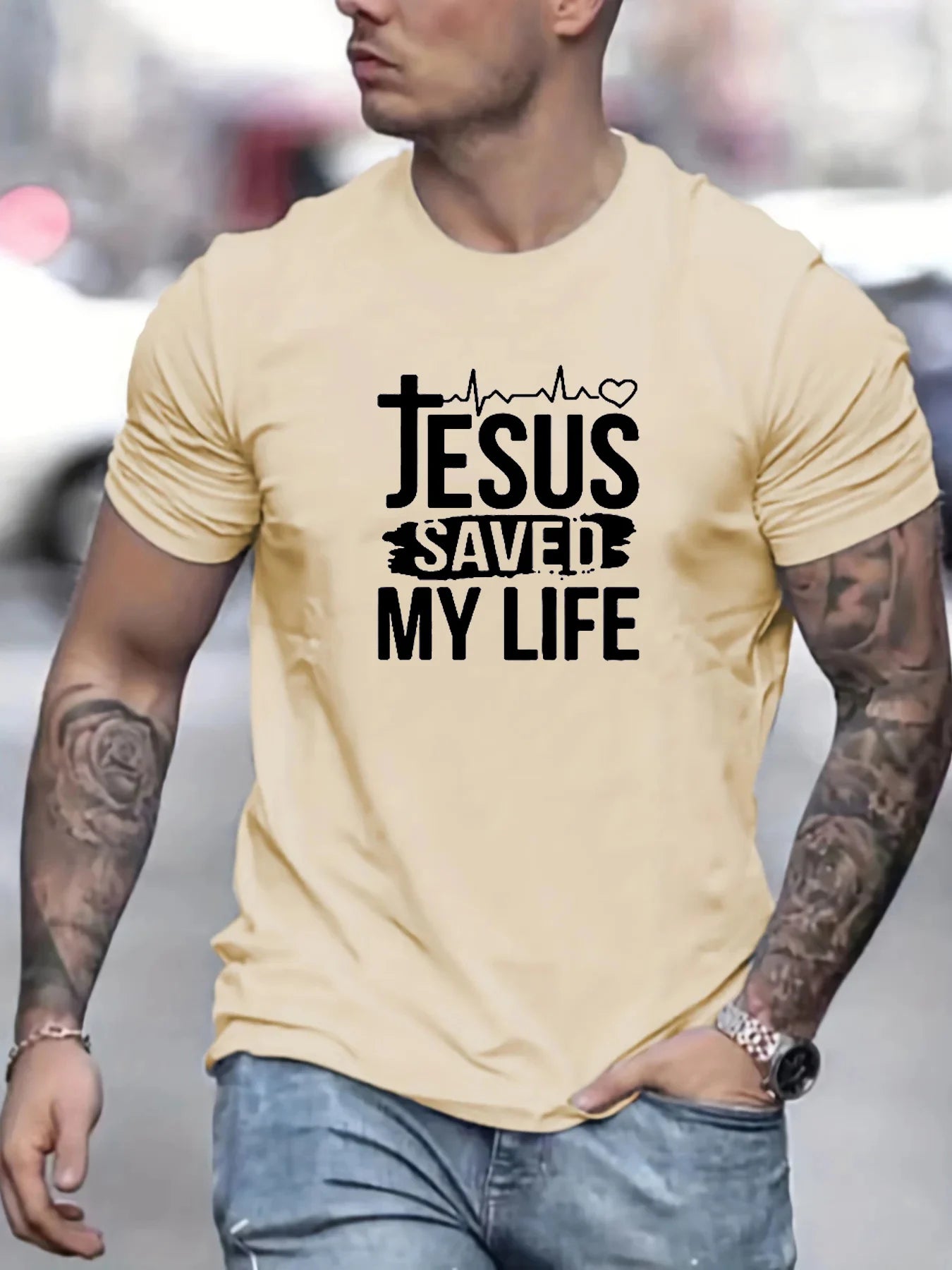 Men's Saved My Life Faith Tee