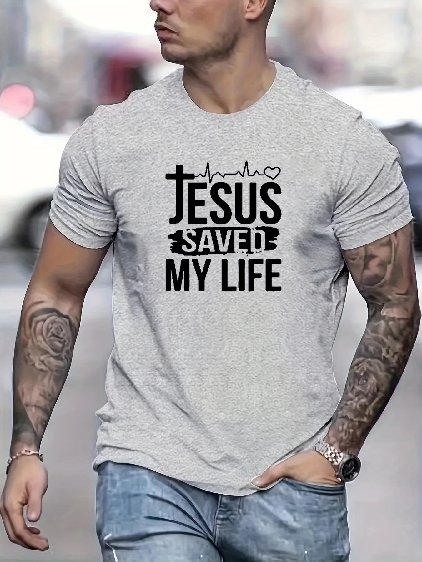 Men's Saved My Life Faith Tee
