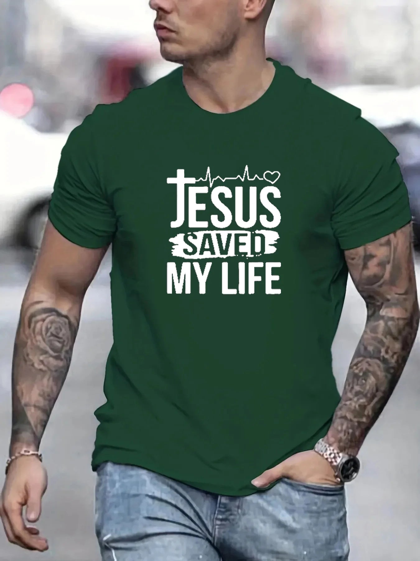 Men's Saved My Life Faith Tee