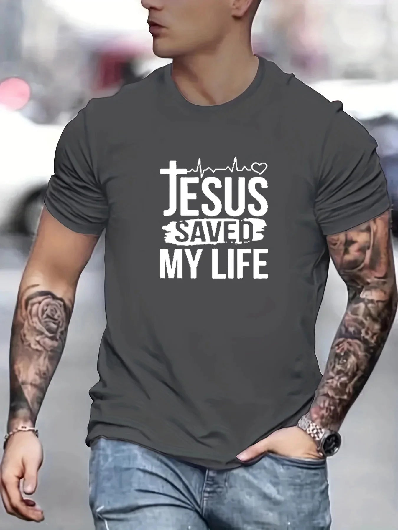 Men's Saved My Life Faith Tee